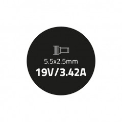 Qoltec Zasilacz 65W | 19V | 3.42A | 5.5*2.5 | +kabel zasilający (0NC)
